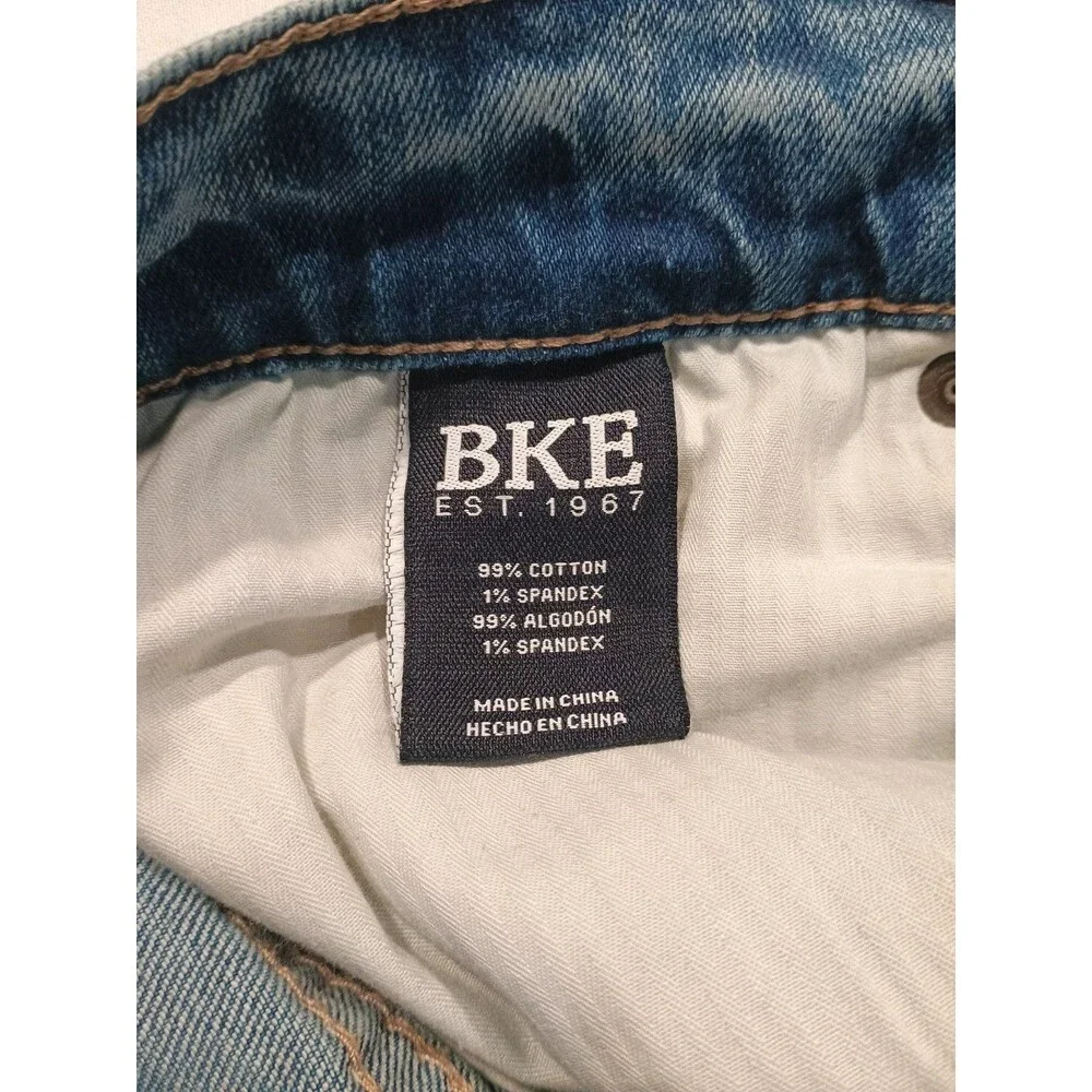 Vintage BKE Jake Straight Jean Men 34x34 Y2K Distressed Embroidered Thick Stitch